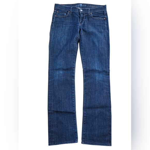 7 For All Mankind Denim - 7 For All Mankind Straight Leg Blue Denim Jeans Size 26